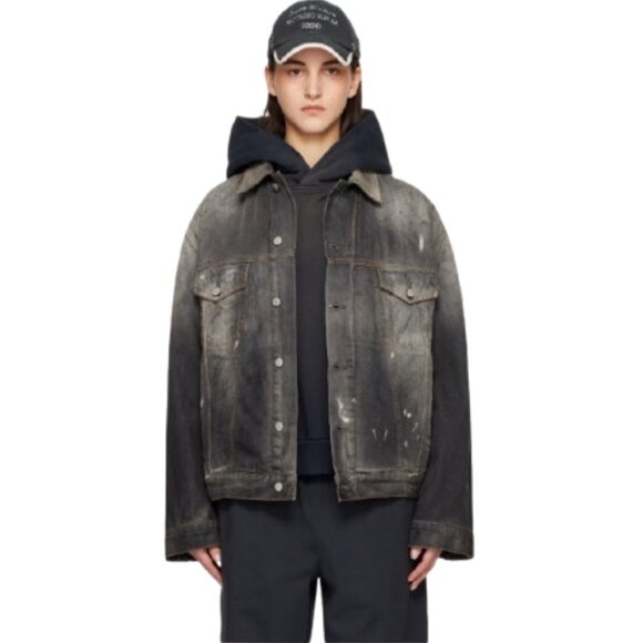 ACNE STUDIOS Women's Long Sleeve Denim Jacket Size S In Black